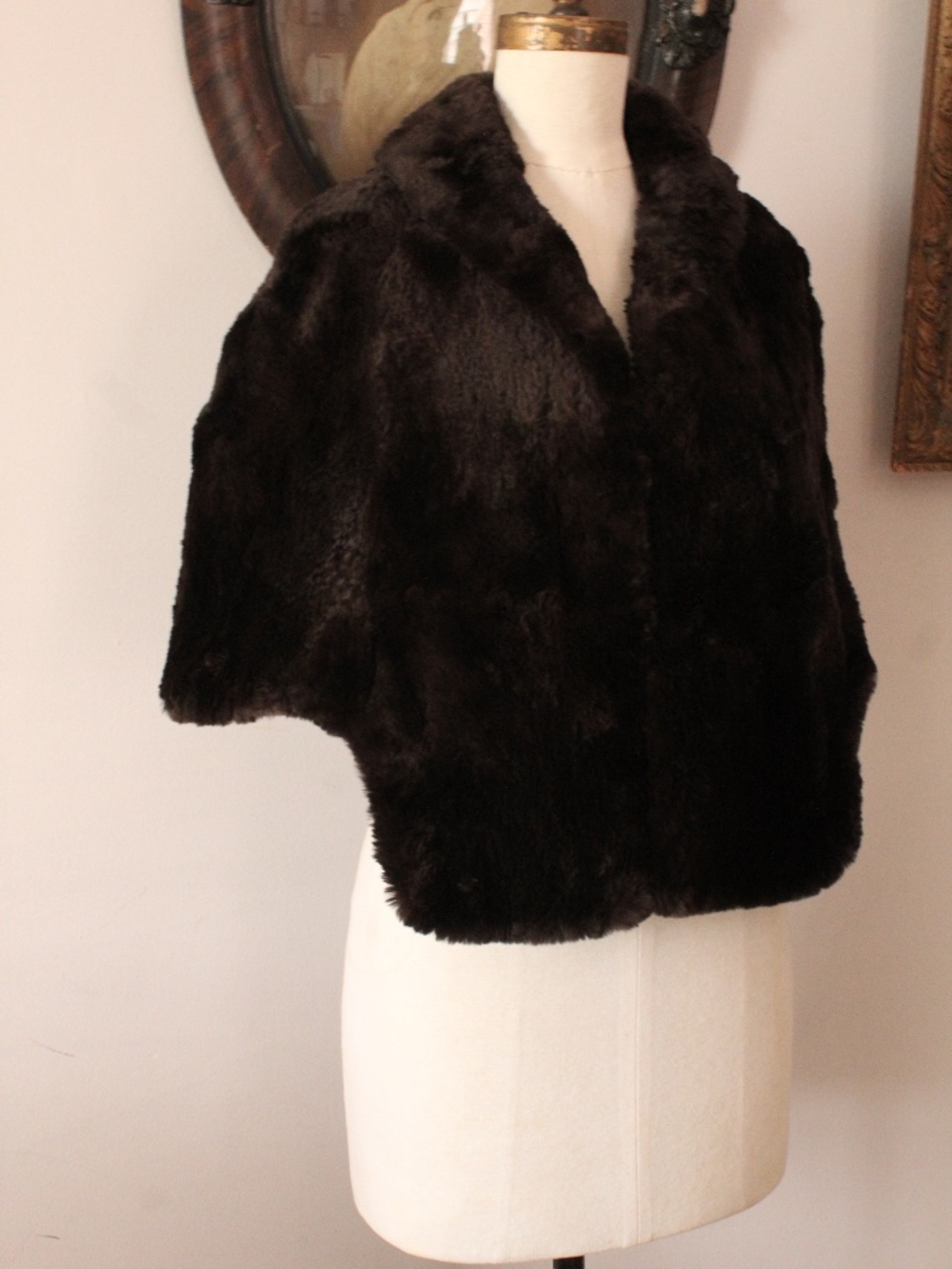 1950's Vintage Sheared Beaver Short Capelet Stole